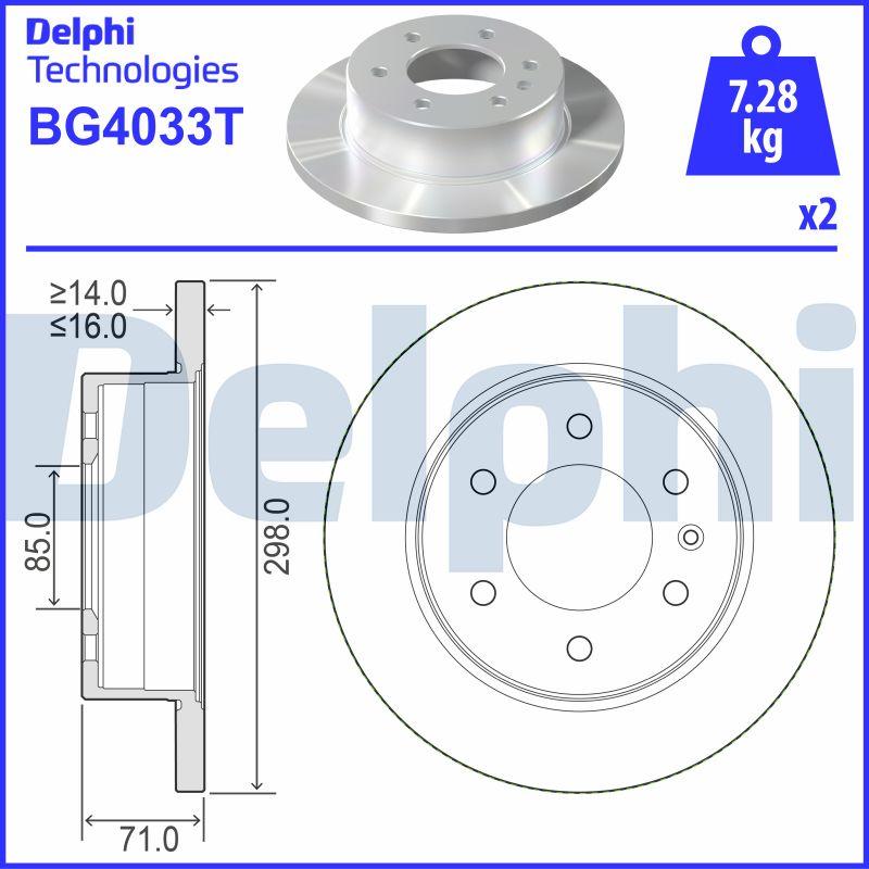 Delphi BG4033T - Bremžu diski www.autospares.lv