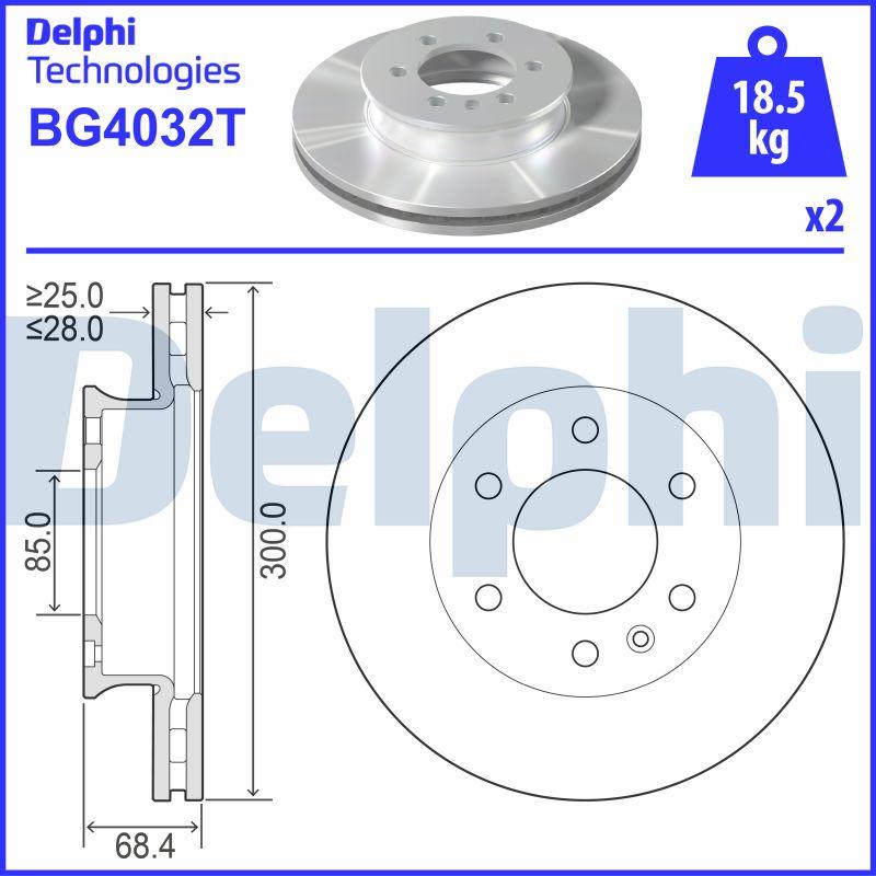 Delphi BG4032T - Bremžu diski www.autospares.lv