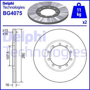 Delphi BG4075 - Brake Disc www.autospares.lv