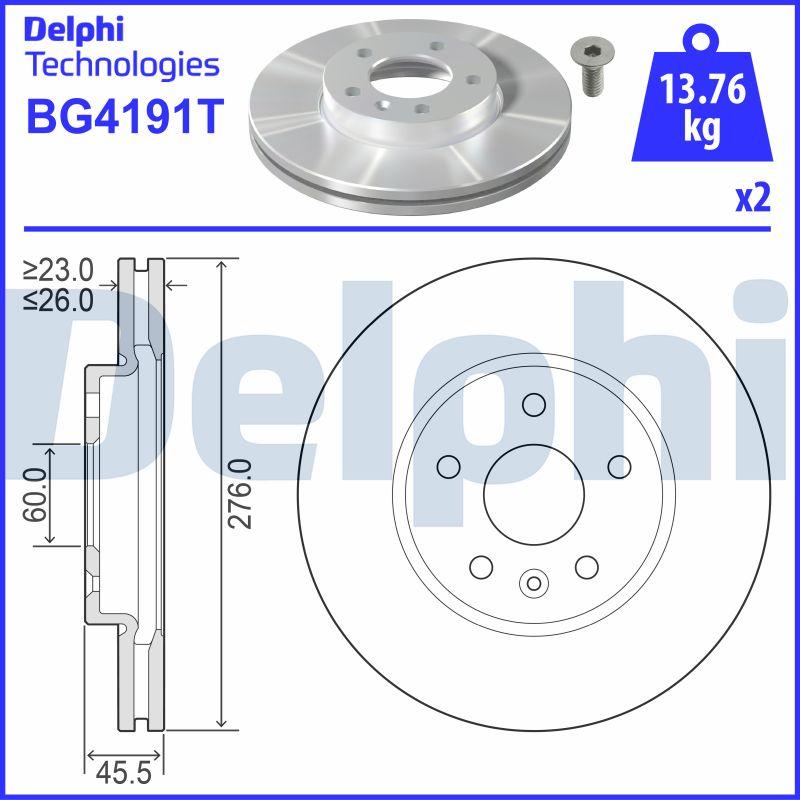 Delphi BG4191T - Bremžu diski www.autospares.lv