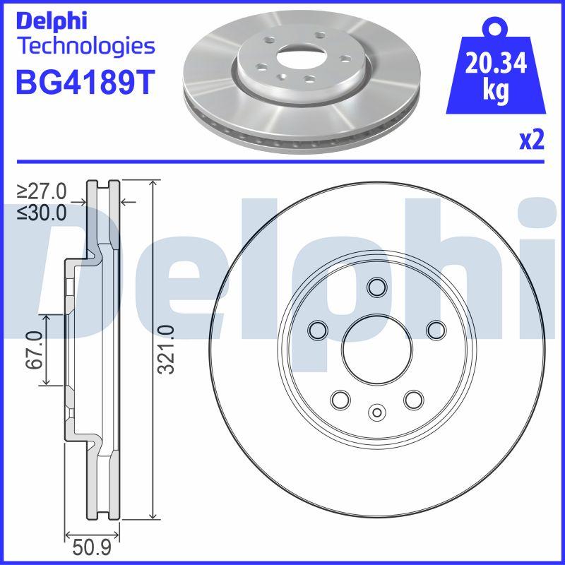 Delphi BG4189T - Bremžu diski www.autospares.lv