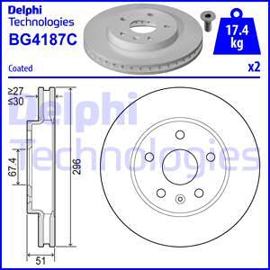 Delphi BG4187-C - Bremžu diski www.autospares.lv