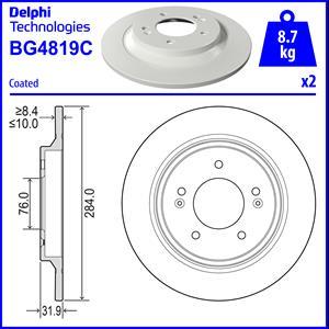 Delphi BG4819C - Bremžu diski www.autospares.lv