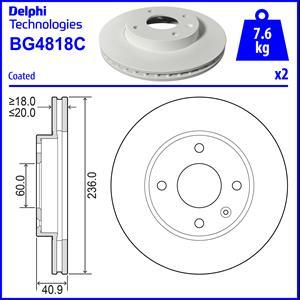 Delphi BG4818C - Bremžu diski www.autospares.lv