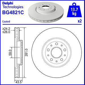 Delphi BG4821C - Brake Disc www.autospares.lv