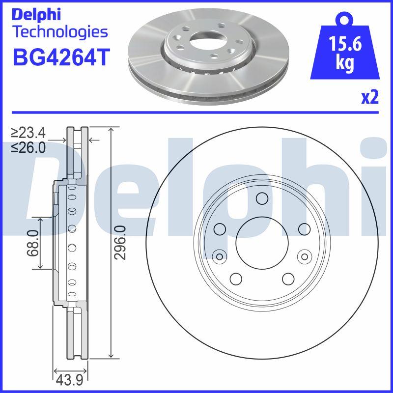 Delphi BG4264T - Bremžu diski www.autospares.lv