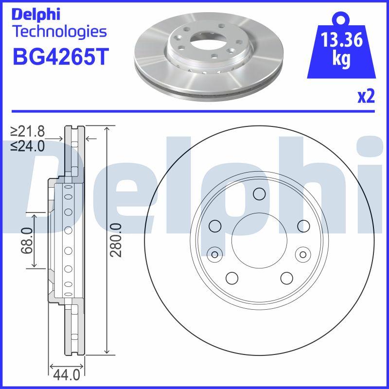 Delphi BG4265T - Bremžu diski www.autospares.lv