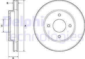 Delphi BG4742C-18B1 - Bremžu diski autospares.lv