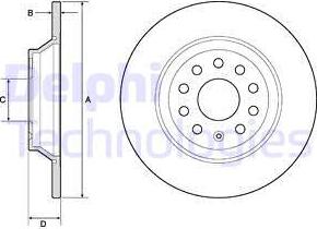 Delphi BG4751C-18B1 - Bremžu diski www.autospares.lv