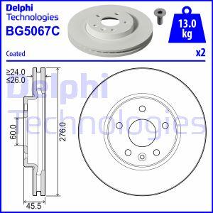 Delphi BG5067C - Bremžu diski autospares.lv