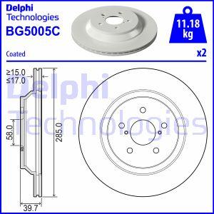 Delphi BG5005C-18B1 - Bremžu diski www.autospares.lv