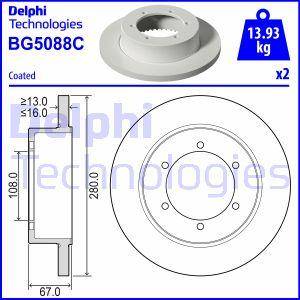 Delphi BG5088C - Bremžu diski www.autospares.lv