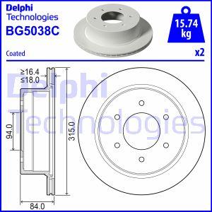 Delphi BG5038C - Bremžu diski www.autospares.lv