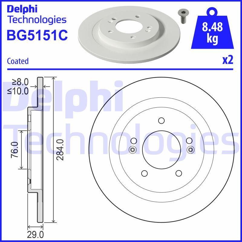 Delphi BG5151C - Bremžu diski www.autospares.lv