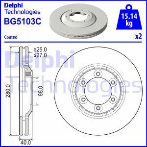 Delphi BG5103C - Bremžu diski www.autospares.lv