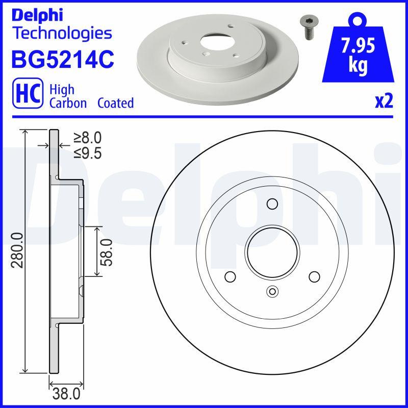 Delphi BG5214C - Bremžu diski www.autospares.lv