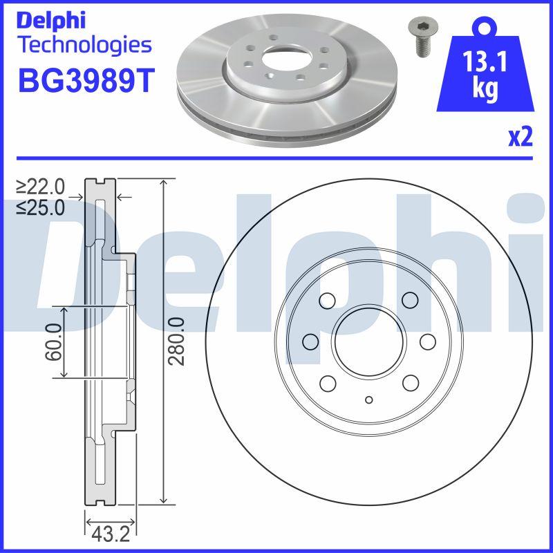 Delphi BG3989T - Bremžu diski autospares.lv