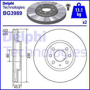 Delphi BG3989 - Bremžu diski www.autospares.lv