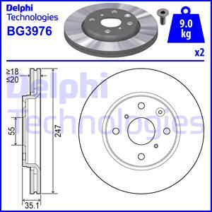 Delphi BG3976 - Тормозной диск www.autospares.lv