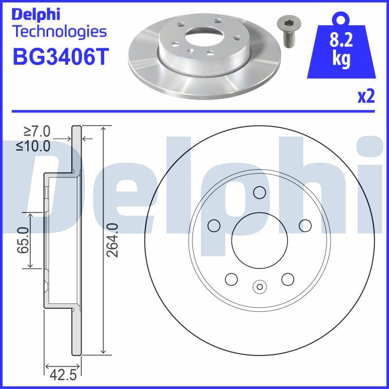 Delphi BG3406T - Bremžu diski www.autospares.lv