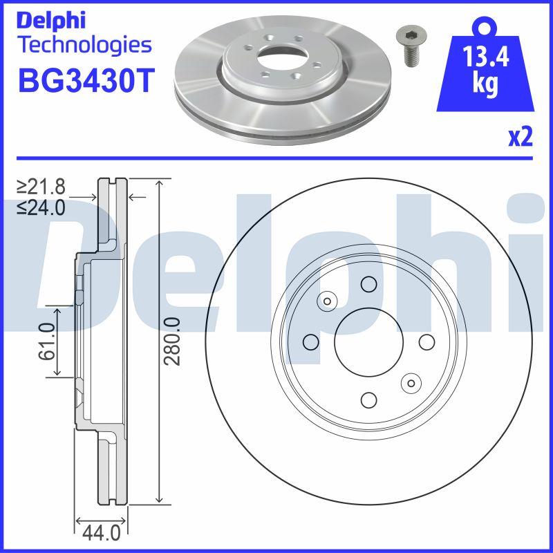 Delphi BG3430T - Bremžu diski autospares.lv