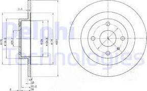 Delphi BG3556 - Bremžu diski www.autospares.lv