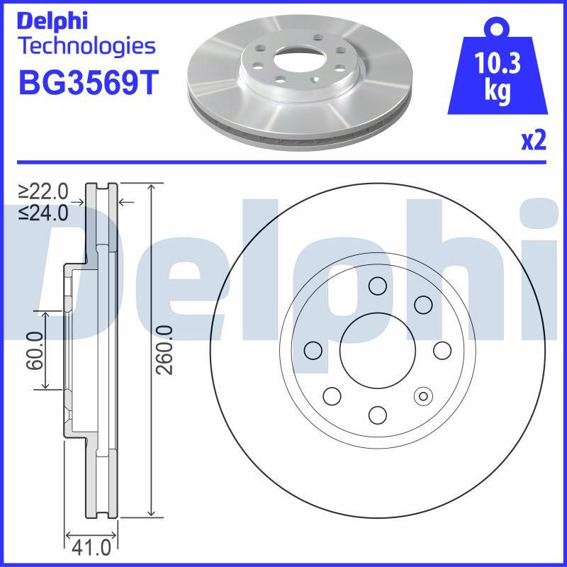 Delphi BG3569T - Bremžu diski autospares.lv