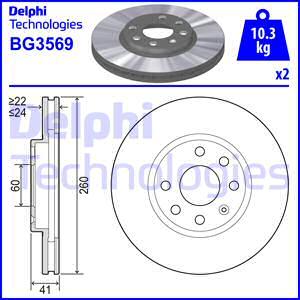 Delphi BG3569 - Bremžu diski www.autospares.lv