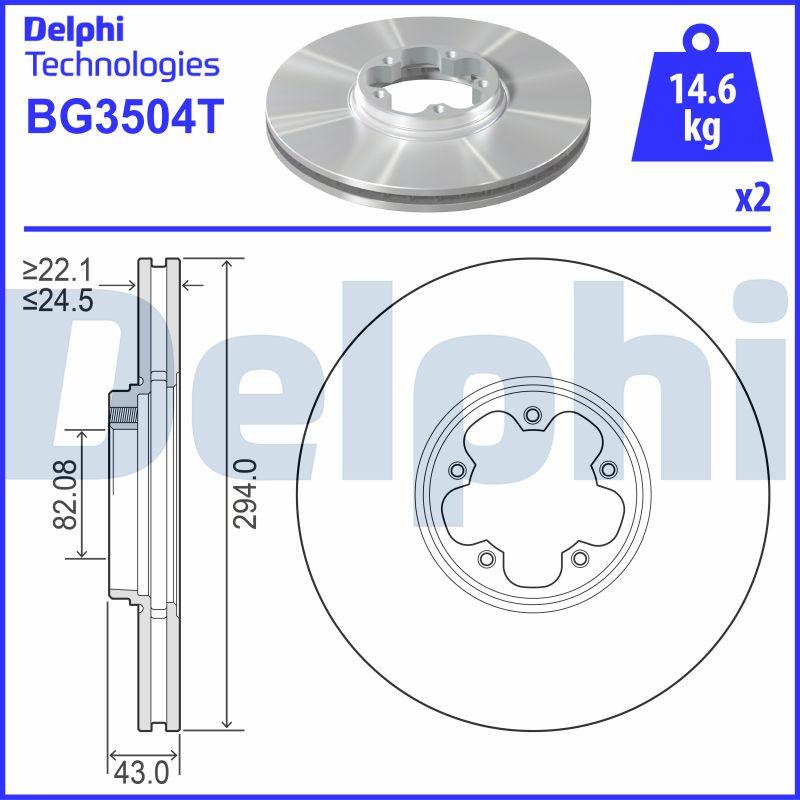 Delphi BG3504T - Bremžu diski www.autospares.lv