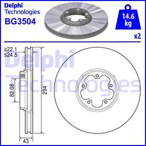 Delphi BG3504 - Bremžu diski www.autospares.lv