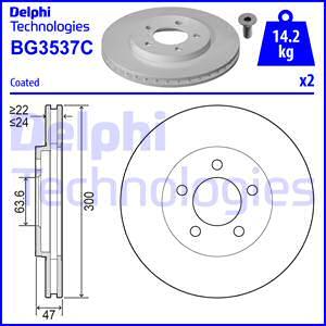 Delphi BG3537C - Bremžu diski www.autospares.lv