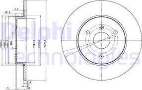 Delphi BG3526 - Bremžu diski www.autospares.lv