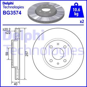 Delphi BG3574 - Bremžu diski www.autospares.lv