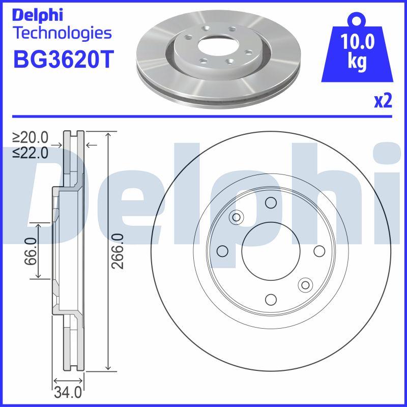 Delphi BG3620T - Bremžu diski www.autospares.lv