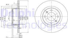 Delphi BG3621 - Bremžu diski www.autospares.lv