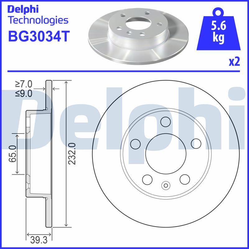 Delphi BG3034T - Bremžu diski www.autospares.lv