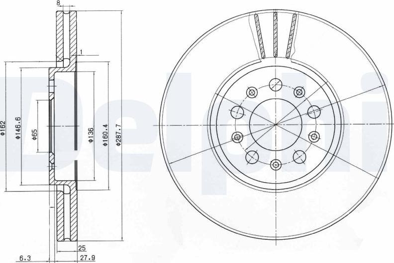 Delphi BG3035C18B1 - Bremžu diski www.autospares.lv