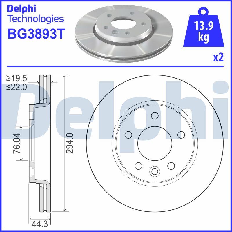 Delphi BG3893T - Bremžu diski www.autospares.lv