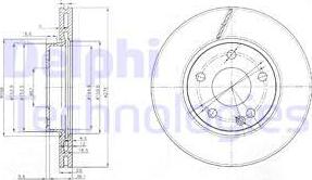 Delphi BG3845C - Bremžu diski www.autospares.lv