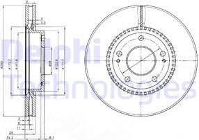 Delphi BG3861 - Bremžu diski www.autospares.lv