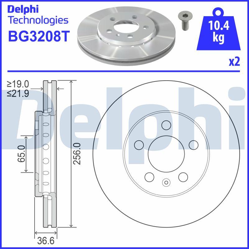 Delphi BG3208T - Тормозной диск www.autospares.lv