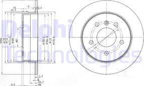 Delphi BG3710 - Тормозной диск www.autospares.lv