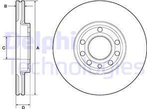 Delphi BG3713 - Bremžu diski www.autospares.lv