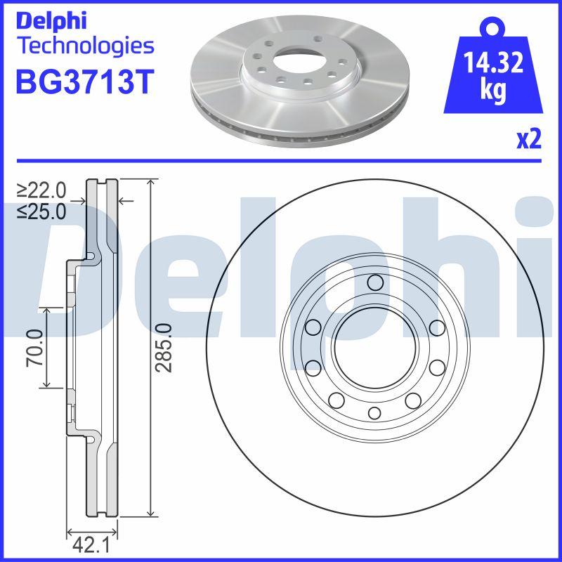 Delphi BG3713T - Bremžu diski www.autospares.lv