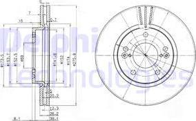 Delphi BG3721 - Bremžu diski www.autospares.lv