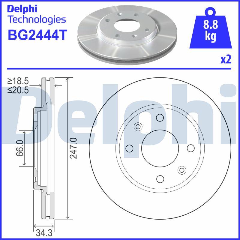 Delphi BG2444T - Bremžu diski autospares.lv