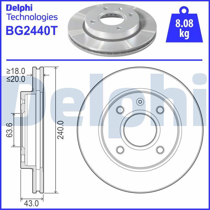 Delphi BG2440T - Bremžu diski autospares.lv