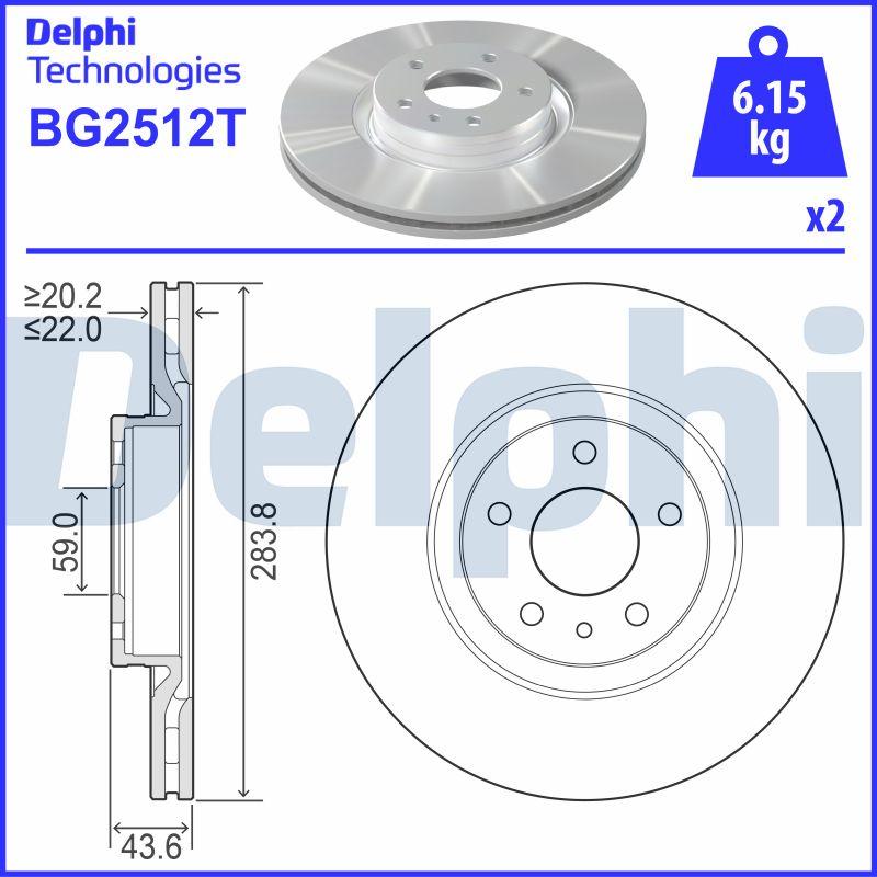 Delphi BG2512T - Тормозной диск www.autospares.lv