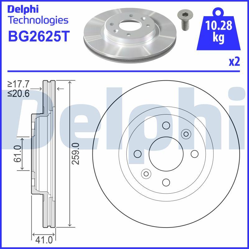 Delphi BG2625T - Bremžu diski www.autospares.lv