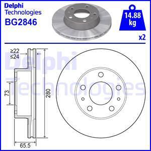 Delphi BG2846 - Brake Disc www.autospares.lv